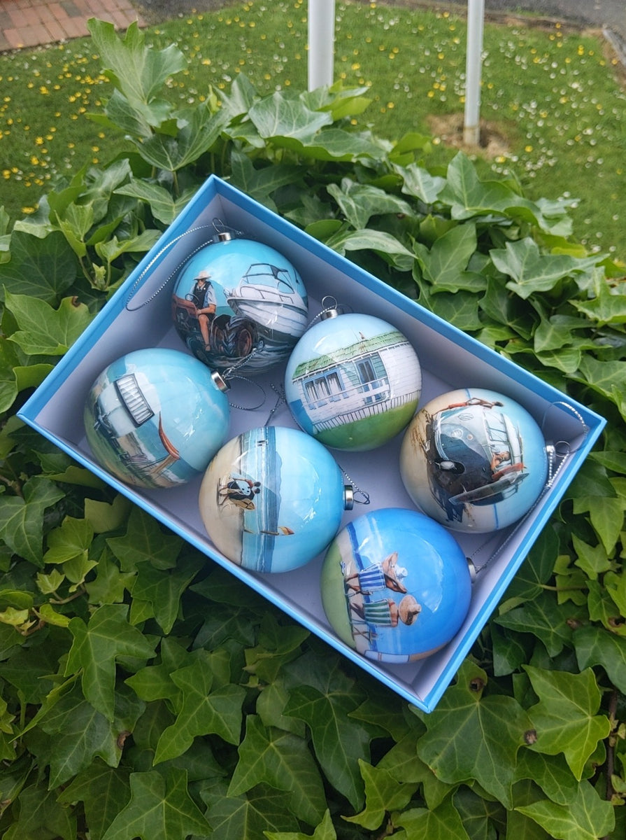 NZ Summer Christmas Baubles Set of 6 Clevedon Woolshed