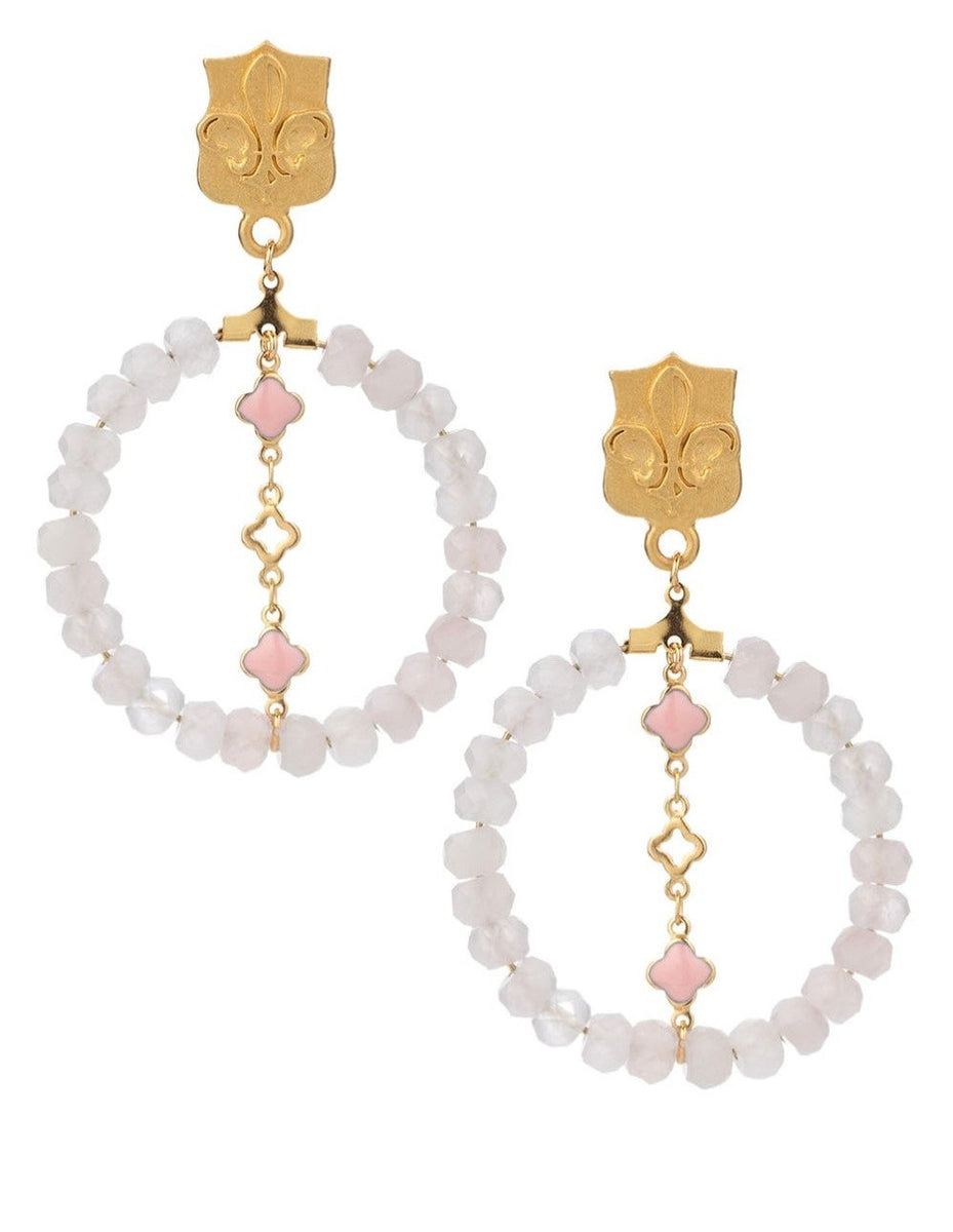 Rose Quartz Hoop Earrings Clevedon Woolshed