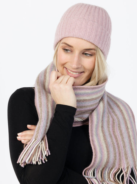 NX738 Possum Merino Multi Stripe Scarf Native World