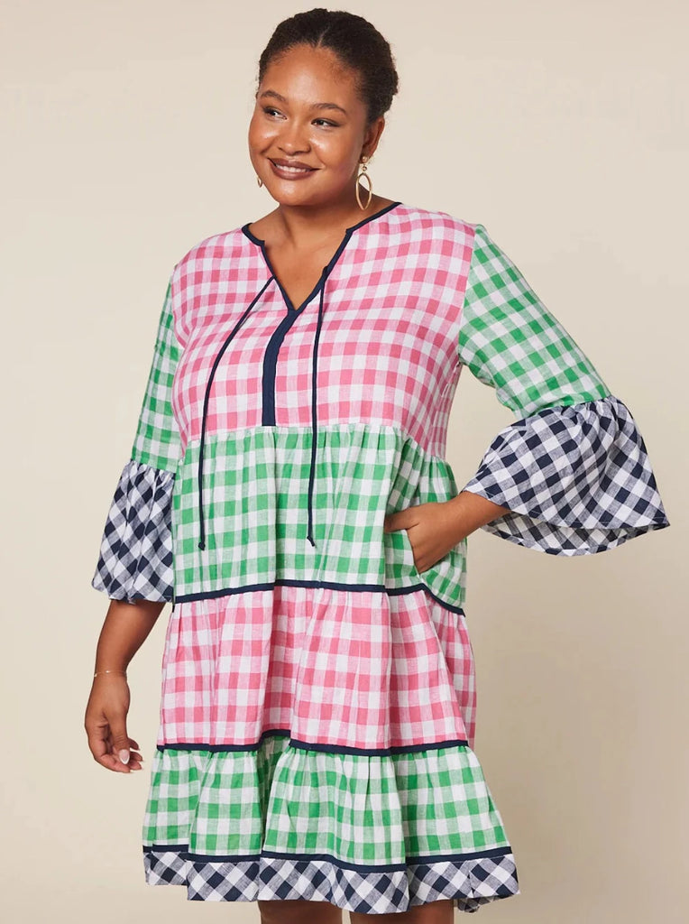 Adrift Scout Linen Dress in Treviso Checks