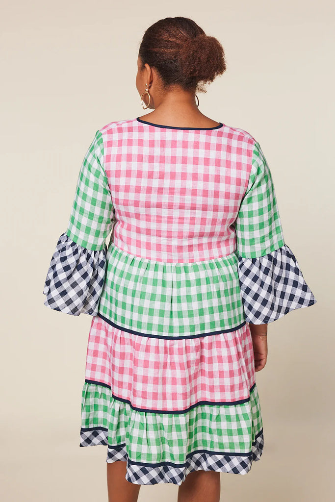 Adrift Scout Linen Dress in Treviso Checks