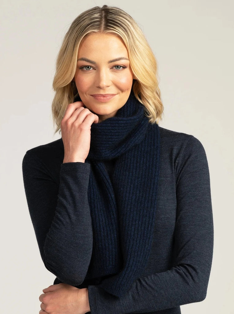 Merinomink ribbed scarf in zephyr