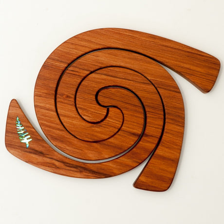 3 in 1 Rimu Tablemat with Paua Fern Insert
