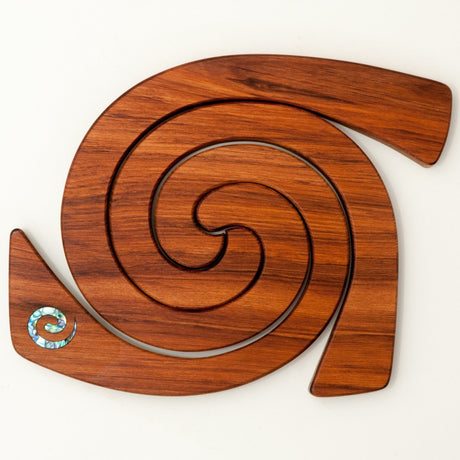 3 in 1 Rimu Tablemat with Paua Koru Insert