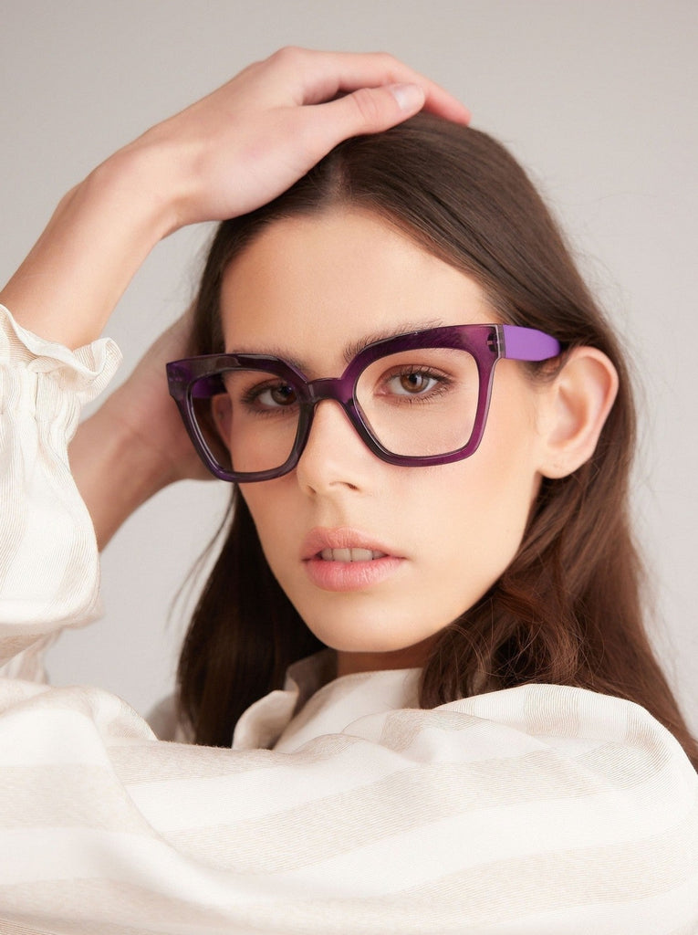 Valentine reading Glasses in Purple by Captivated eyewear