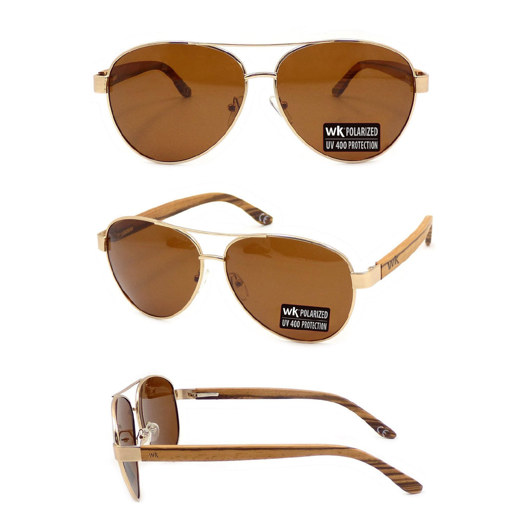 522 Wild Kiwi wooden Sunglasses - Aviator