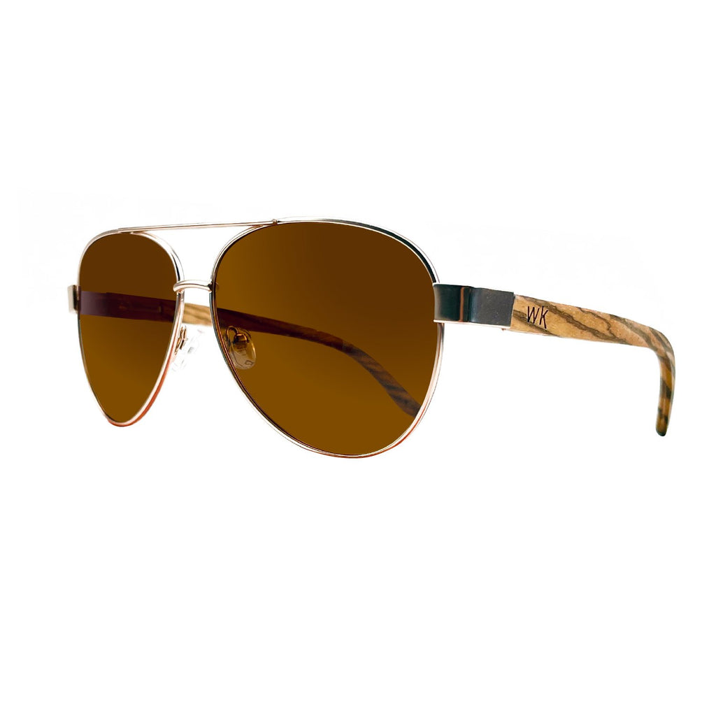 522 Wild Kiwi wooden Sunglasses - Aviator