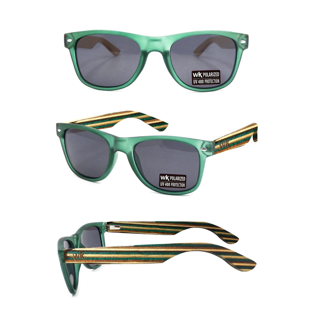 524 Wild Kiwi wooden Sunglasses - Dark Green