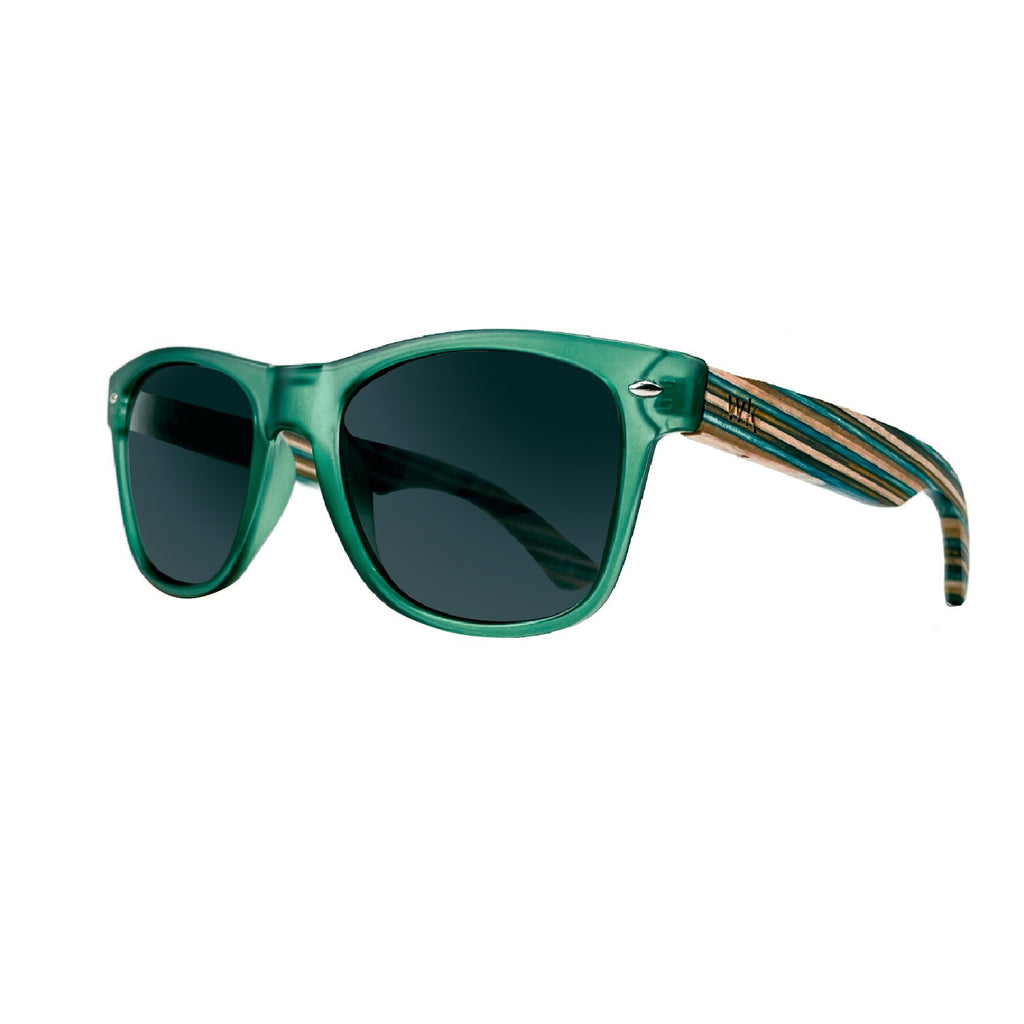524 Wild Kiwi wooden Sunglasses - Dark Green