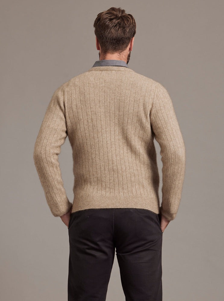 McDonald V Rib Jumper in Mocha