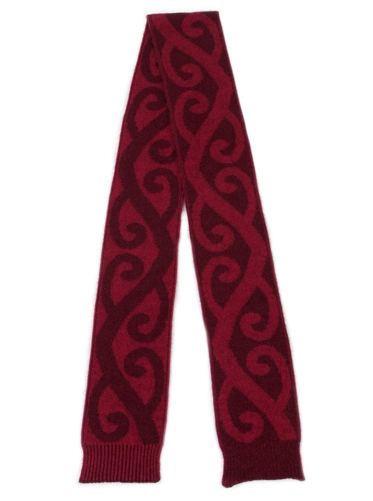 Lothlorian Aroha possum merino Scarf in Berry