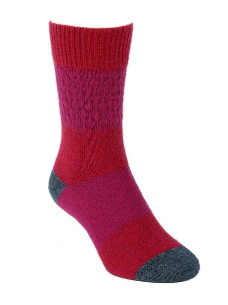 Gecko Possum Merino Socks in Raspberry