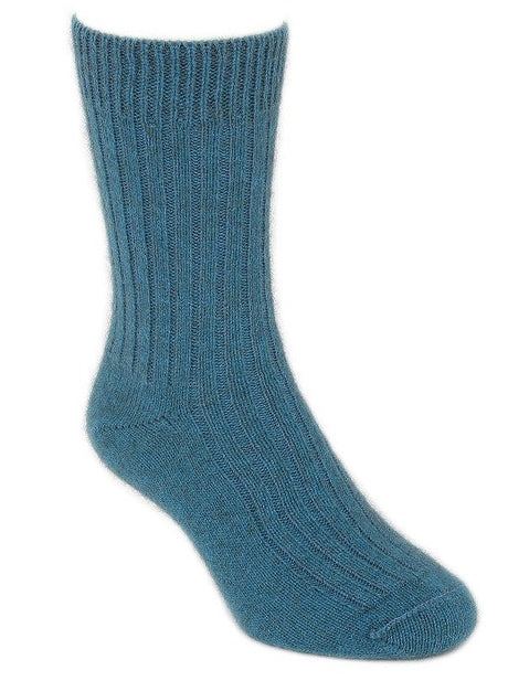 Casual Ribbed Possum Merino Sock by Lothlorian - Teal