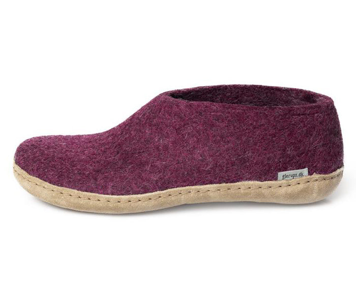Glerups NZ Leather Sole Shoe in Cranberry