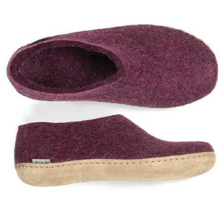 Glerups NZ Leather Sole Shoe in Cranberry