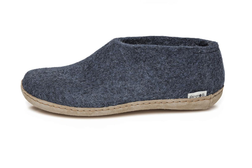 Glerups Leather Sole Shoe in Denim