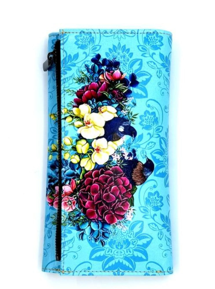 NZ Artist Design Wallet 2 Birds Floral