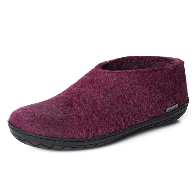 Glerups NZ Black Rubber Sole Shoe in Cranberry