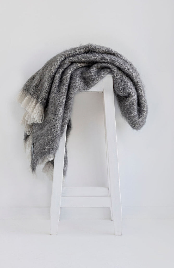 Windermere Alpaca Throw in Granite
