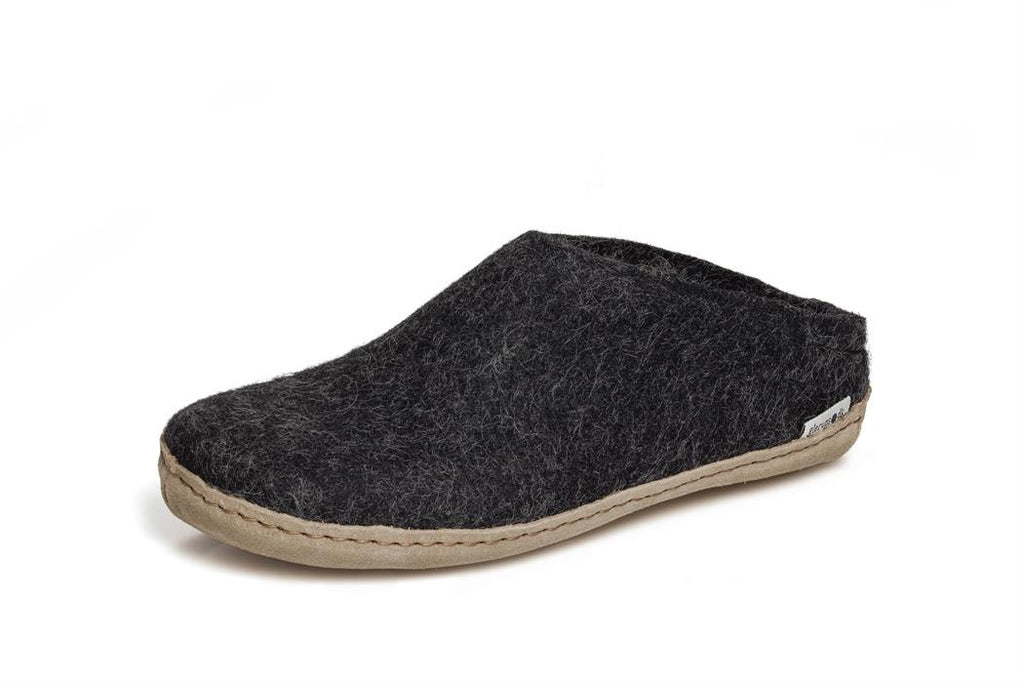 Glerups Leather Sole Slip On in Charcoal