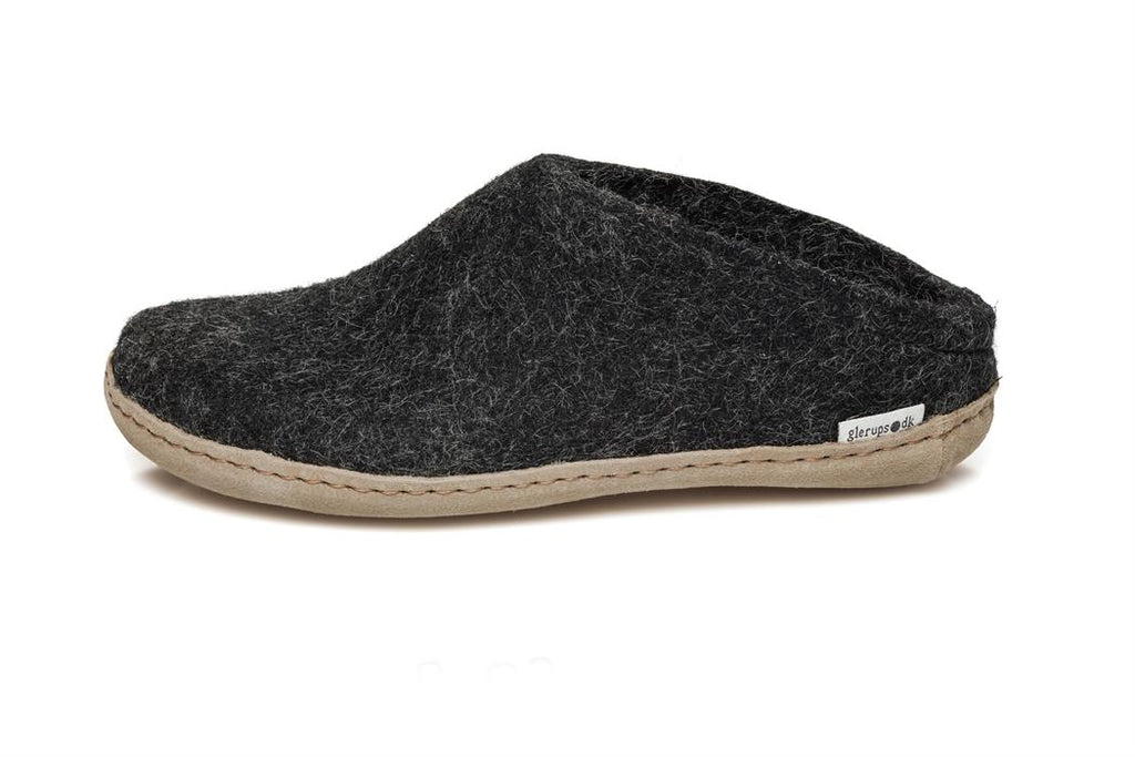 Glerups Leather Sole Slip On in Charcoal