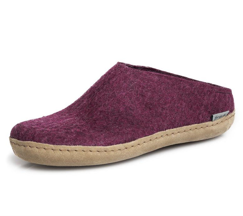 Glerups Leather Sole Slip On in Cranberry
