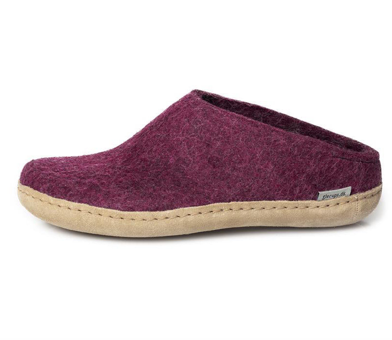 Glerups Leather Sole Slip On in Cranberry