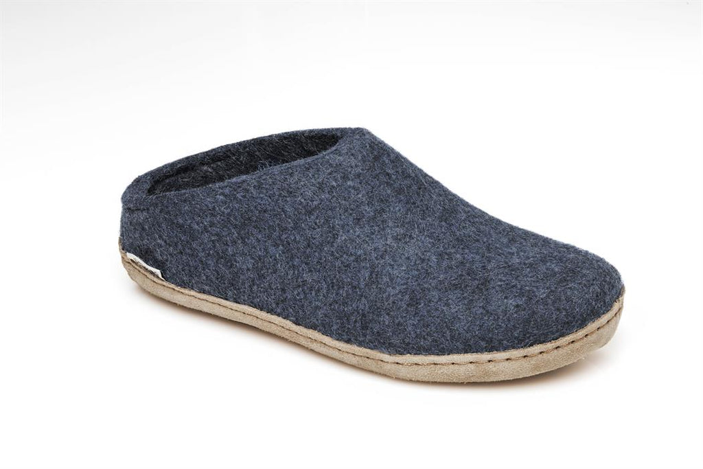 Glerups Leather Sole Slip On in Denim