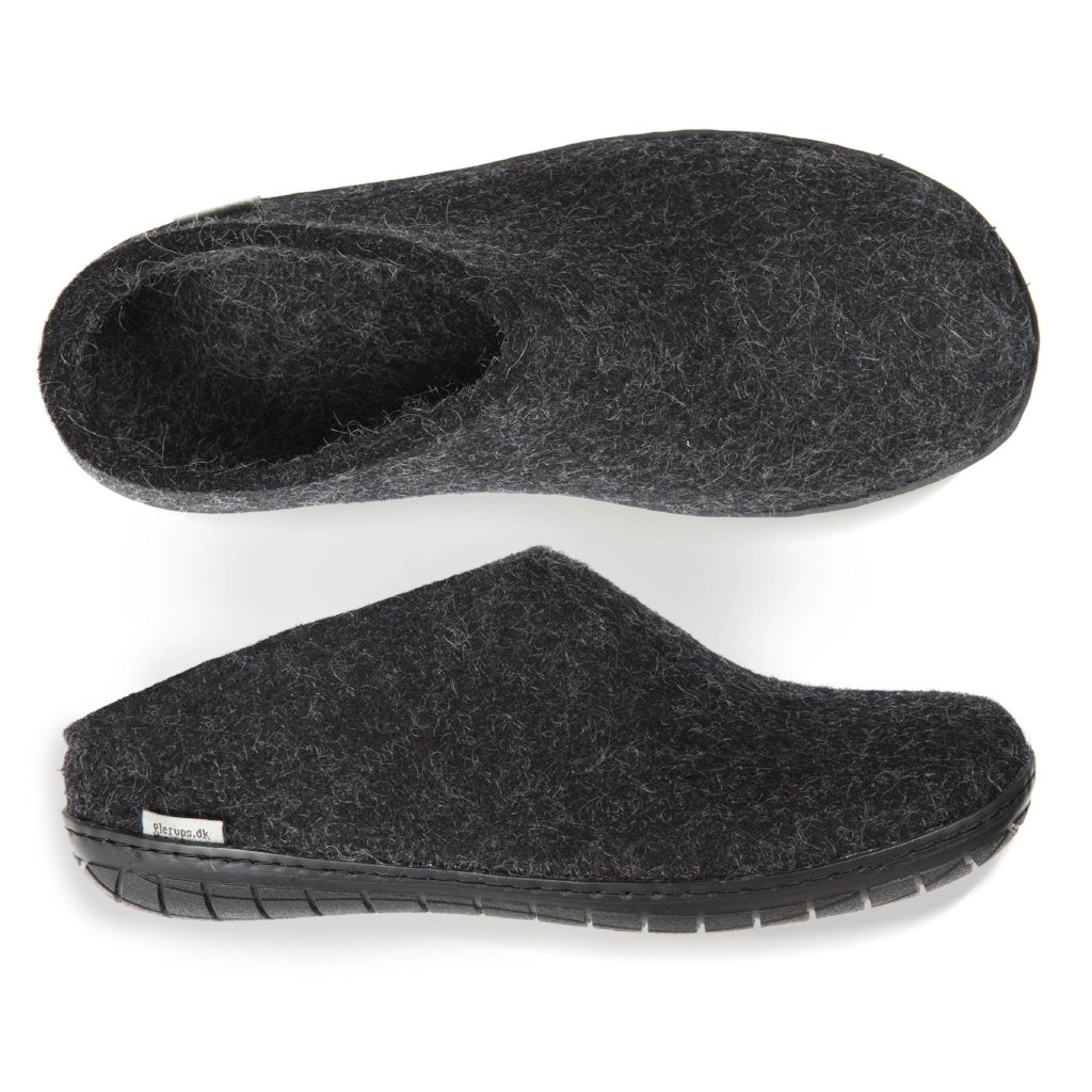 Glerups rubber sole felted wool slip on for indoor outdoor wear
