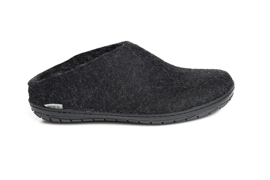 Glerups felted merino wool slip on slipper in charcoal 