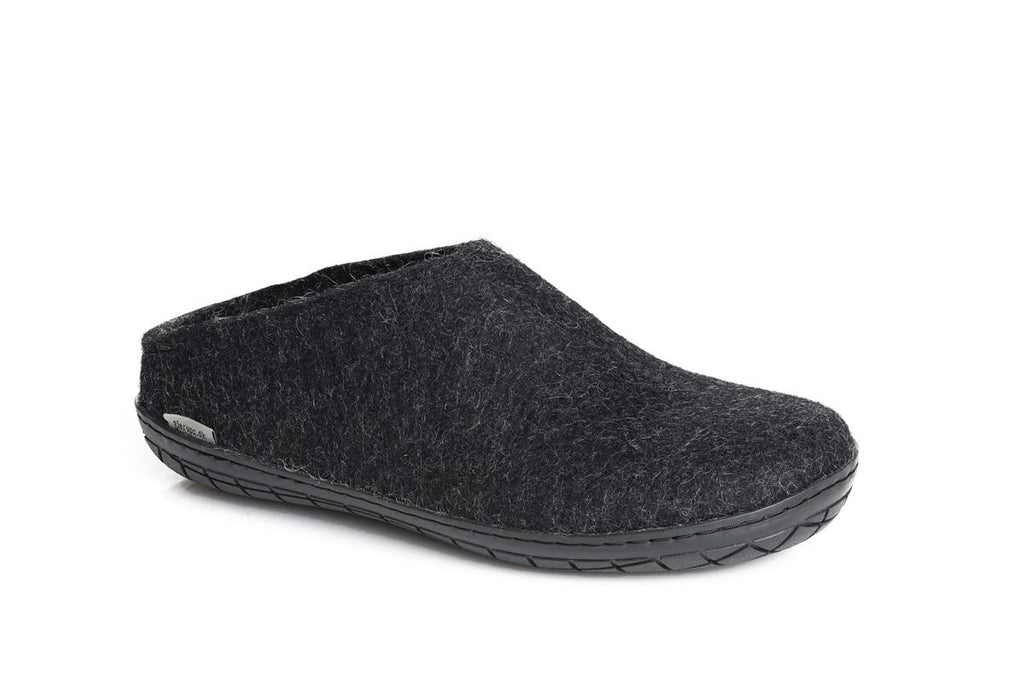 Glerups felted merino wool slip on slipper in charcoal 