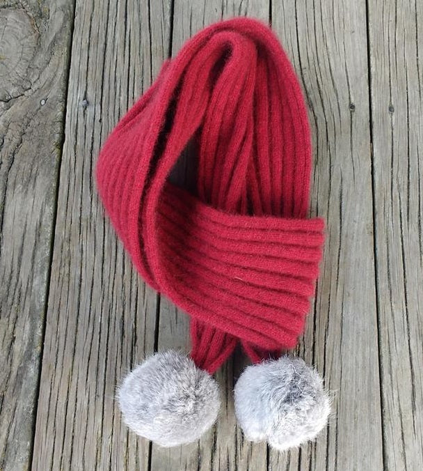 Cottontail possum merino scarf from Cosy Kiwi in Red