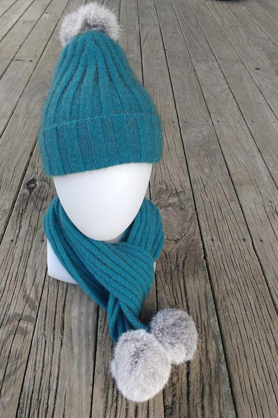 Cottontail possum merino beanie from Cosy Kiwi in Teal