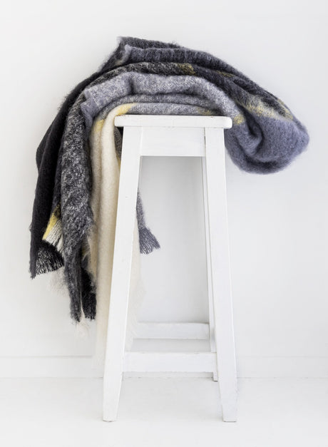 Windermere Mohair throw in Artic