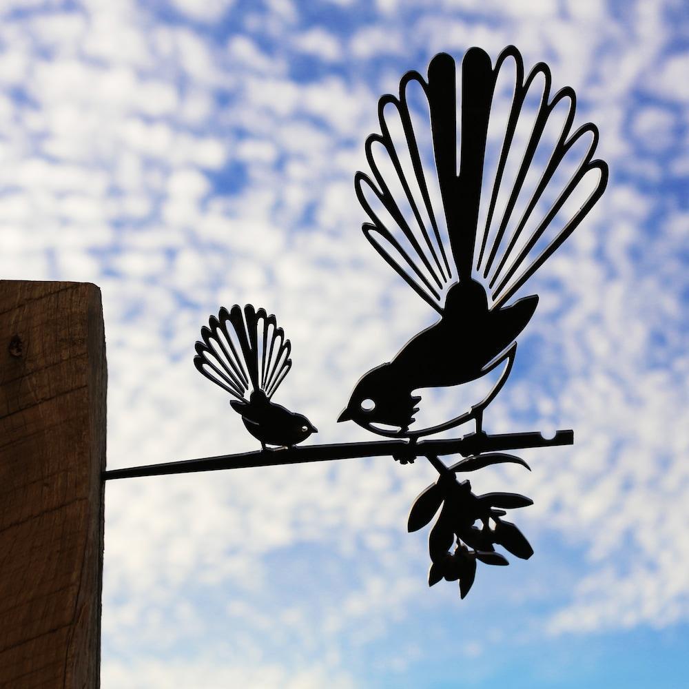 Fantail Metalbird with Chick NZ