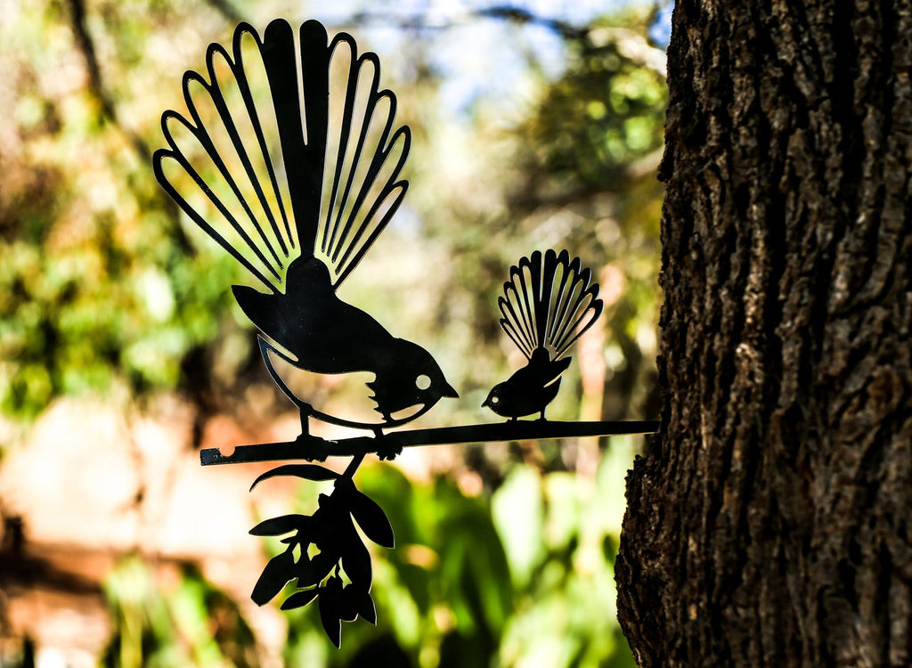 Fantail Metalbird with Chick NZ