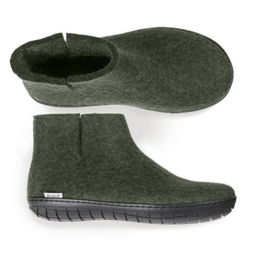 Glerups Rubber Sole Boot in Forest Green
