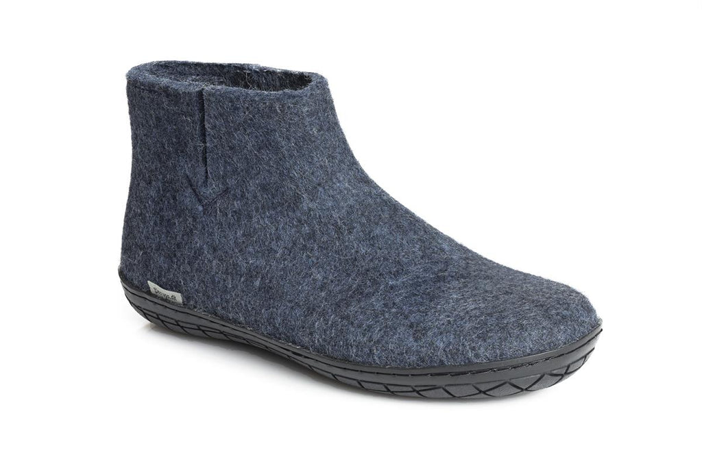 Glerups NZ Black Rubber Sole Boot in Denim