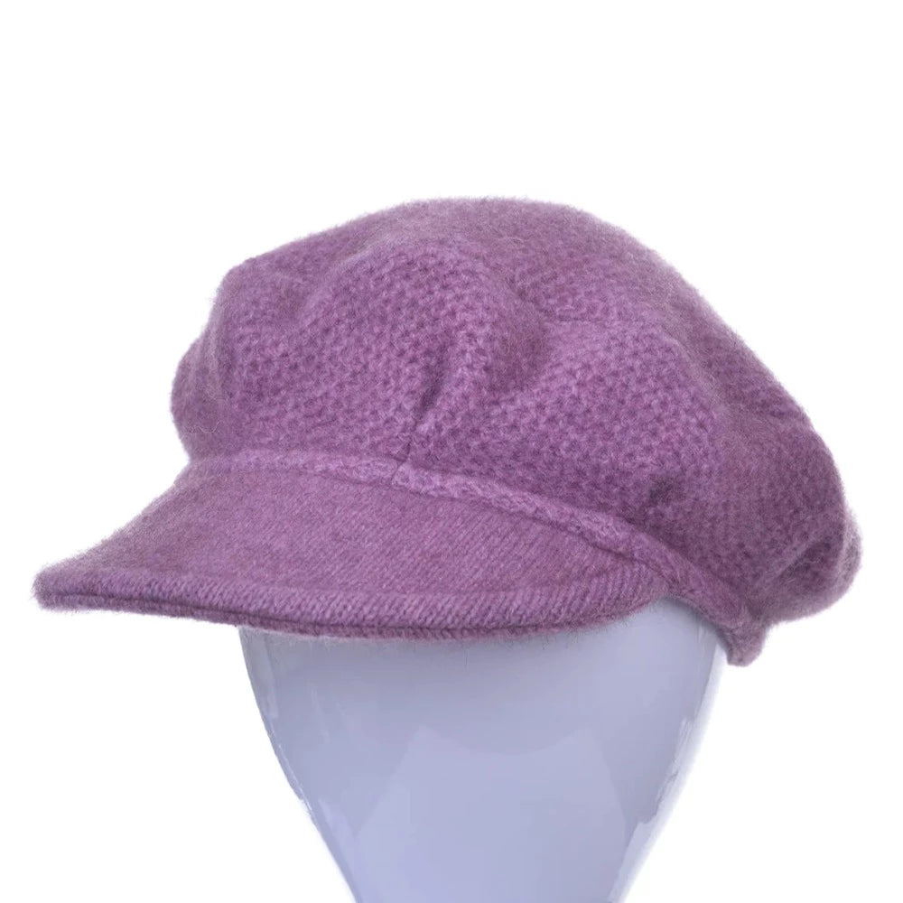 Soft Peak Hat in Heather Possum Merino