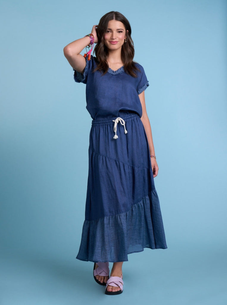 Madly Sweetly Coast Skirt in Washed Navy