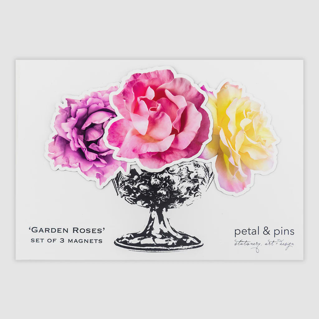 Petal & Pins Garden Roses Fridge Magnets