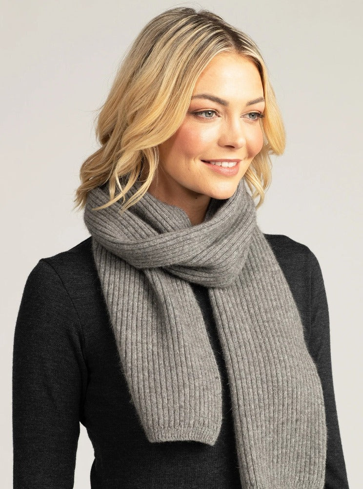 Merinomink Ribbed Scarf in Shadow