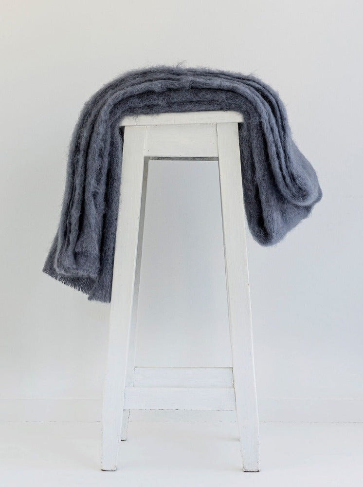 Mohair Knee Throw in Storm