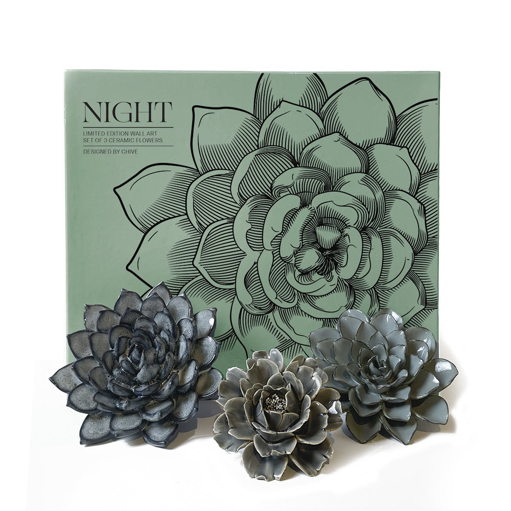 Chive Ceramic Flowers - Night