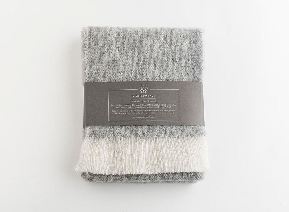 Organic Merino Scarf  in Stone by Masterweave