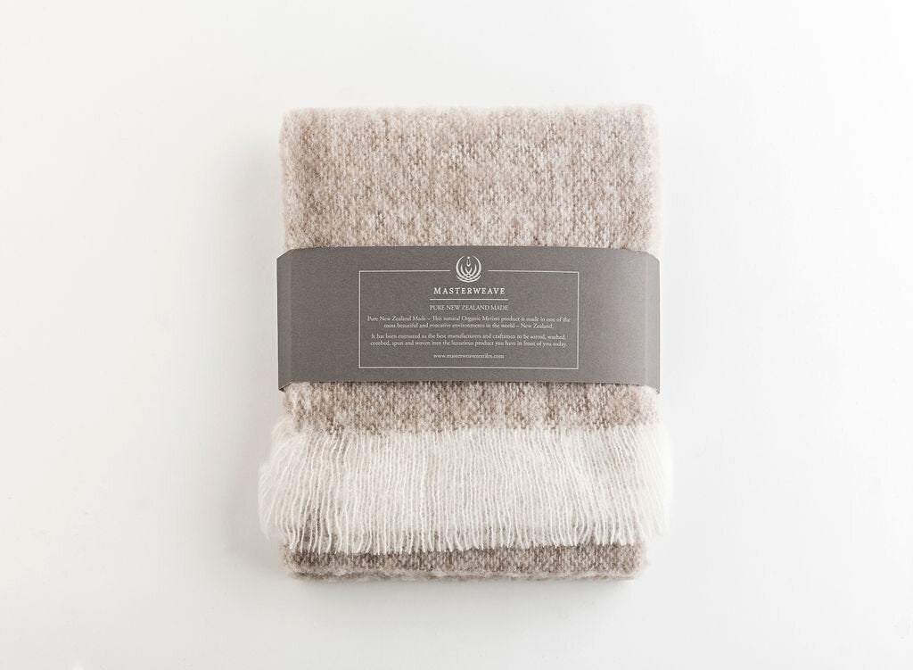 Organic Merino Scarf  in Tussock by Masterweave