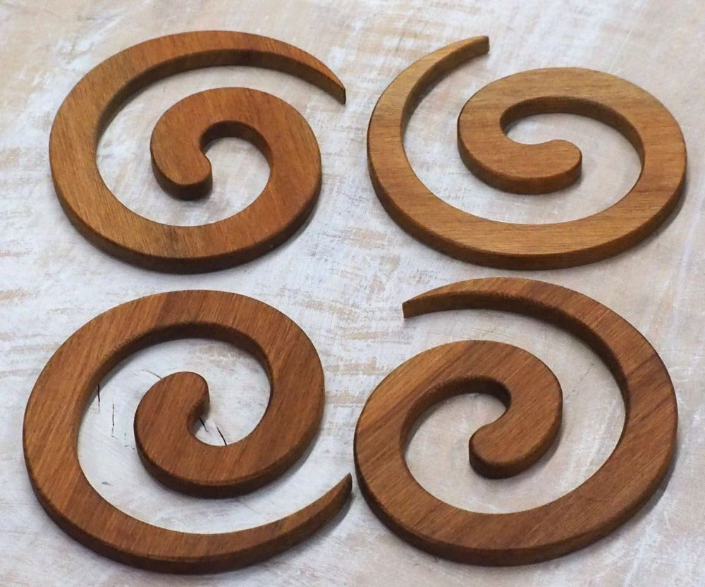 Romeyn rimu spiral coasters