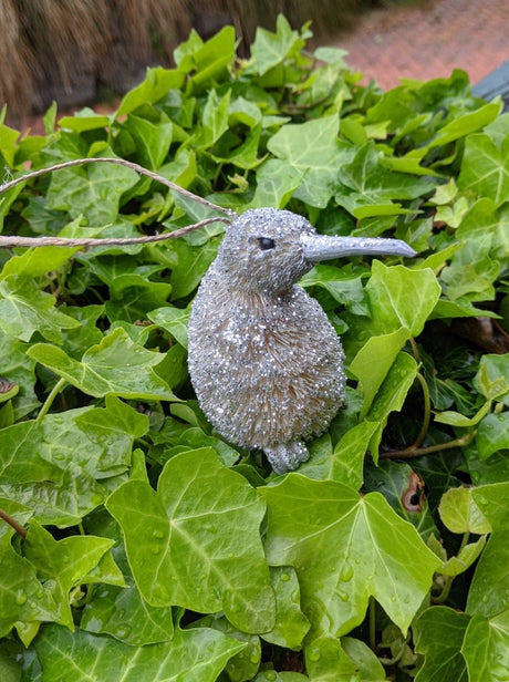 Silver tipped Kiwi Christmas Ornament