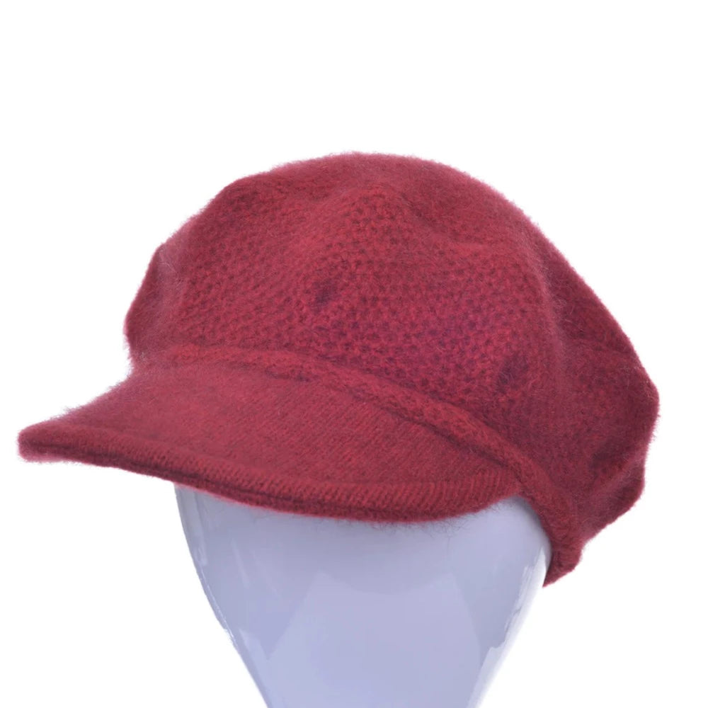 Soft Peak Hat in Red Possum Merino