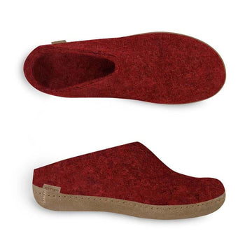 Red Glerups Leather Sole Slip Ons